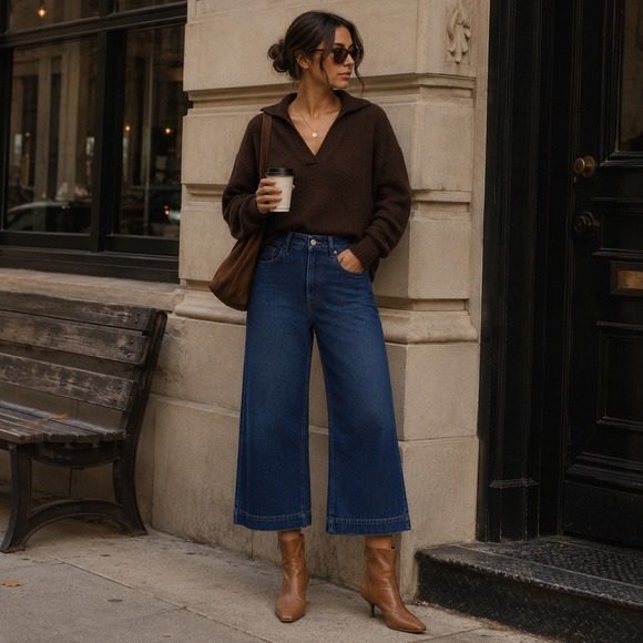 Pilcro and the Letterpress Denim - Pilcro Anthropologie The Skipper Wide Leg Jeans Indigo Blue High Rise Size 27
